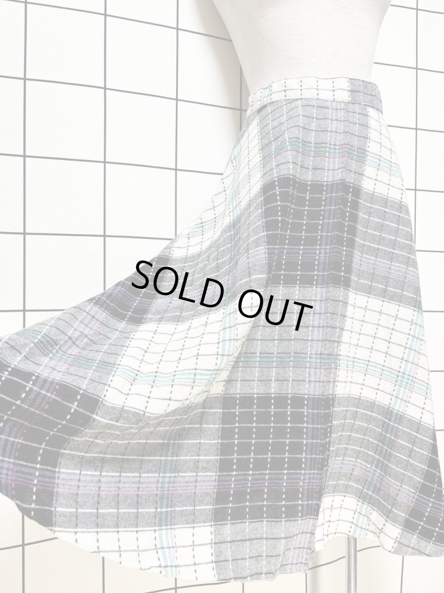 画像4: チェック柄 レトロ USA古着 ヴィンテージ サーキュラースカート (4)
