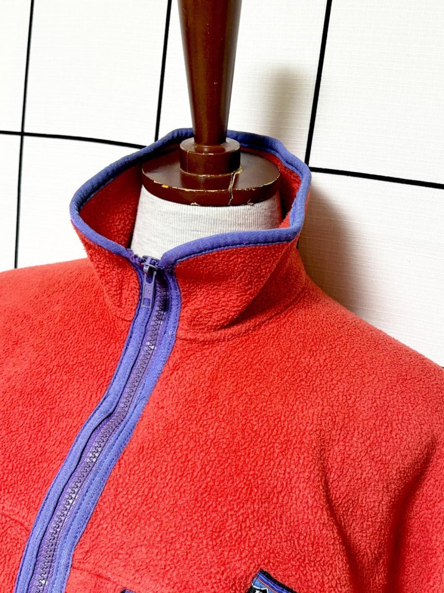 画像4: 80s Patagonia パタゴニア レッド ジップアップ レトロ USA古着 フリースジャケット (4)