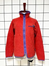 画像1: 80s Patagonia パタゴニア レッド ジップアップ レトロ USA古着 フリースジャケット (1)