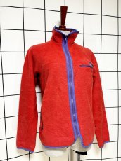 画像3: 80s Patagonia パタゴニア レッド ジップアップ レトロ USA古着 フリースジャケット (3)