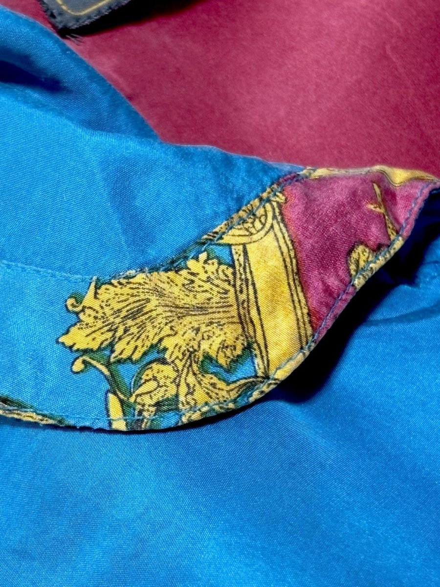 画像10: スカーフ柄 ゆったりサイズ ジップアップ レトロ USA古着 ジャンパー ヴィンテージブルゾンジャケット (10)