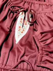 画像12: 花刺繡リボンテープ ダブルリボン ティアード レトロ USA古着 ヴィンテージワンピース (12)