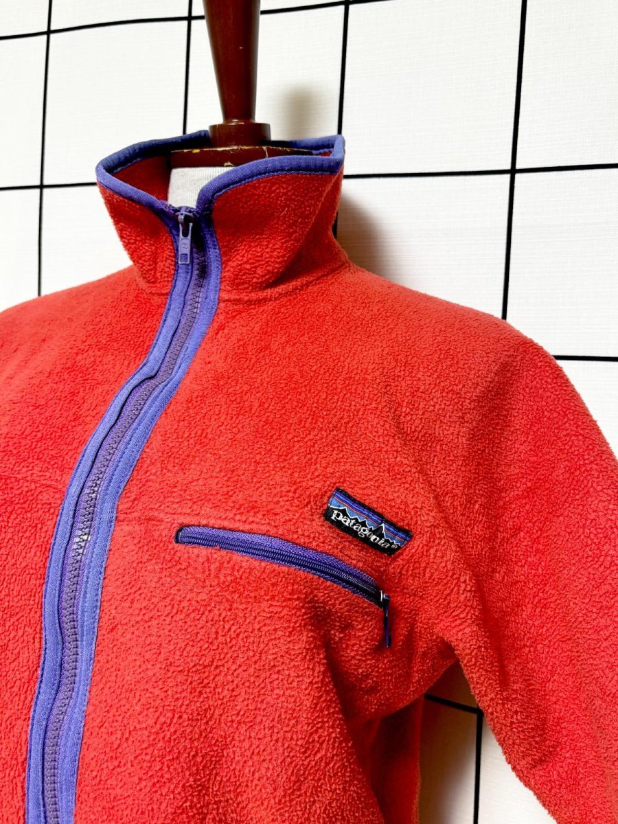 画像6: 80s Patagonia パタゴニア レッド ジップアップ レトロ USA古着 フリースジャケット (6)