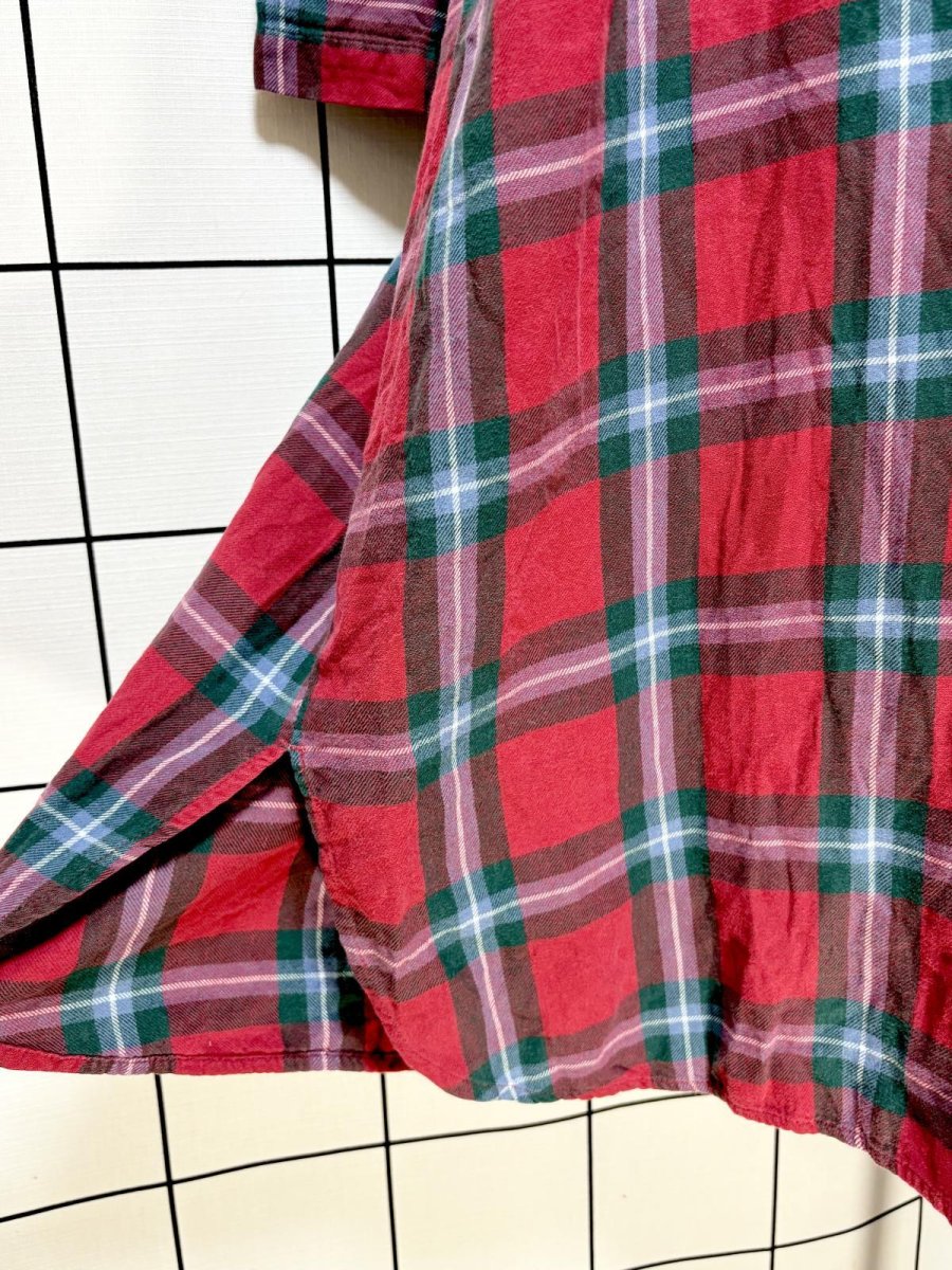 画像9: チェック柄 ウエストゴム レトロ USA古着 ヴィンテージワンピース (9)