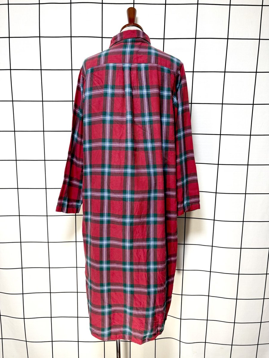 画像2: チェック柄 ウエストゴム レトロ USA古着 ヴィンテージワンピース (2)