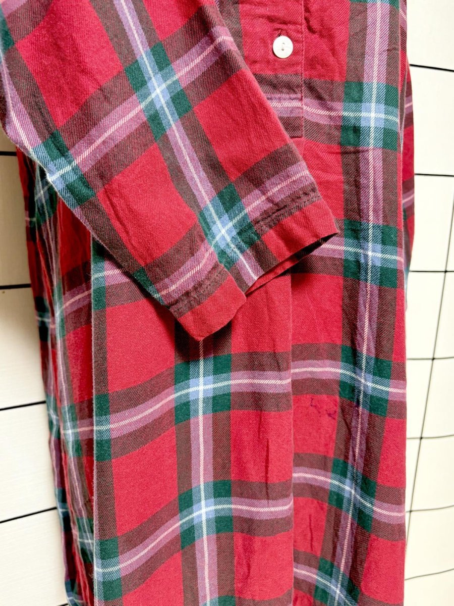 画像7: チェック柄 ウエストゴム レトロ USA古着 ヴィンテージワンピース (7)