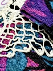 画像14: 花柄 レース襟 レトロ USA古着 ヴィンテージワンピース (14)