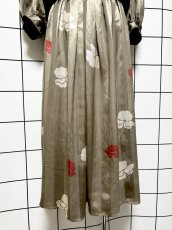 画像8: タートルネック ストライプ 花柄 UNIONMADE ウエストゴム レトロ USA古着 ヴィンテージワンピース  (8)