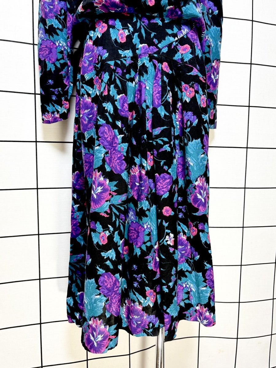 画像9: 花柄 レース襟 レトロ USA古着 ヴィンテージワンピース (9)