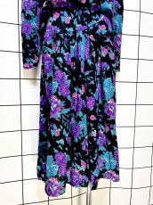 画像9: 花柄 レース襟 レトロ USA古着 ヴィンテージワンピース (9)