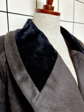 画像7: バイカラー ダークブラウン ブラック ウール レトロ USA古着 ヴィンテージコート (7)