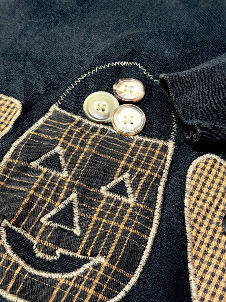 画像8: ハロウィン刺繍 チェック ブラック レトロ USA古着 ヴィンテージスウェット (8)