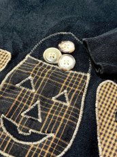 画像8: ハロウィン刺繍 チェック ブラック レトロ USA古着 ヴィンテージスウェット (8)