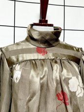 画像5: タートルネック ストライプ 花柄 UNIONMADE ウエストゴム レトロ USA古着 ヴィンテージワンピース  (5)