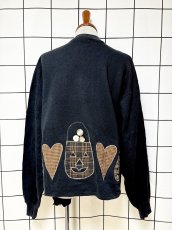 画像2: ハロウィン刺繍 チェック ブラック レトロ USA古着 ヴィンテージスウェット (2)