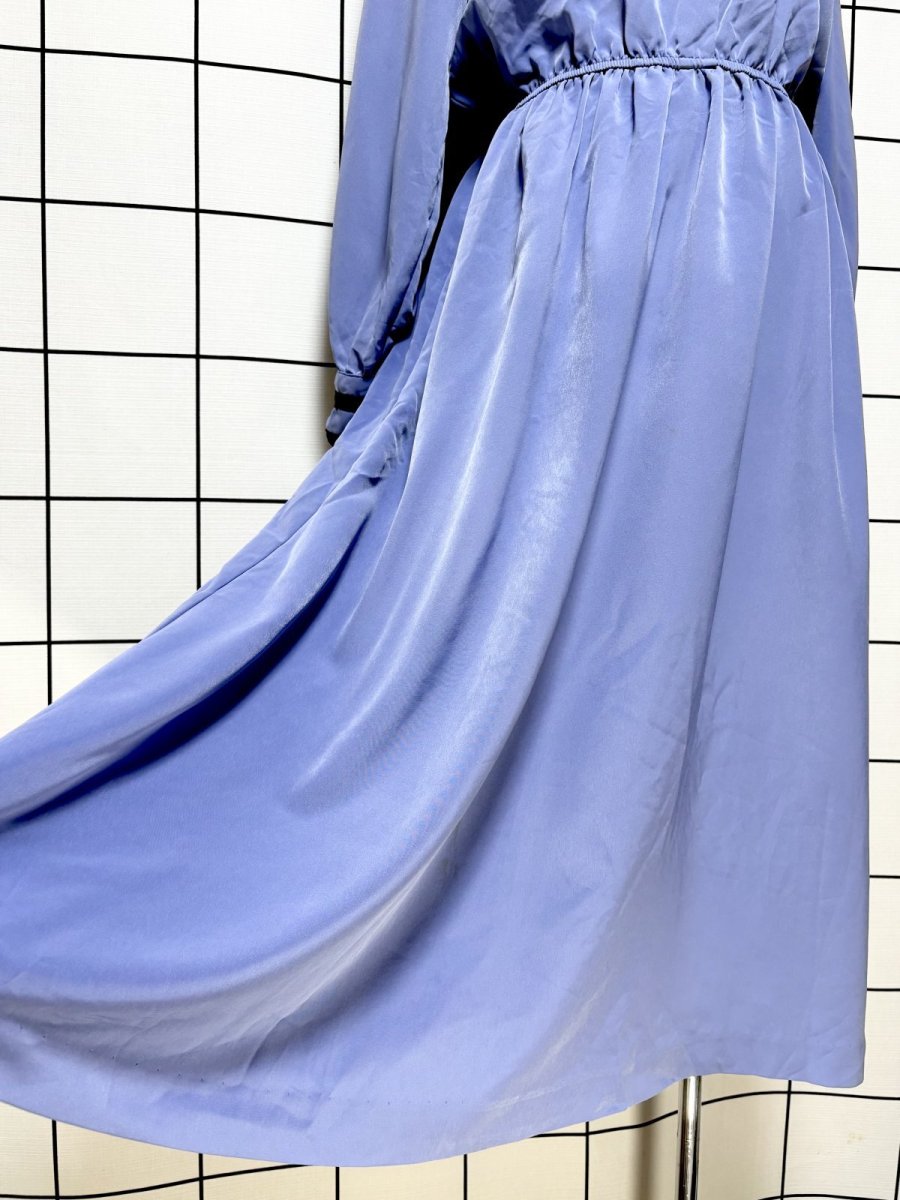 画像9: バイカラー ウエストゴム レトロ USA古着 ヴィンテージワンピース (9)