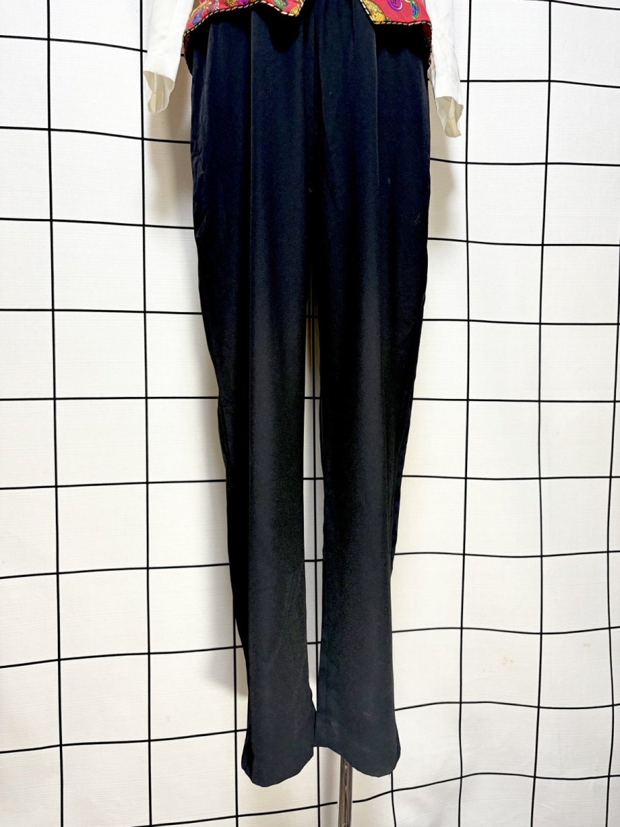 画像10: レイヤード風 スカーフ柄 ウエストゴム レトロ USA古着 ヴィンテージオールインワン (10)