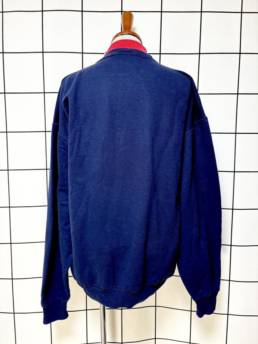 画像2: 雪だるま ネイビー ハイネック レトロ USA古着 ヴィンテージスウェット (2)