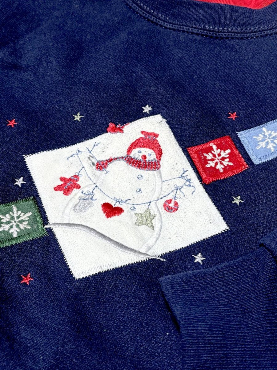 画像8: 雪だるま ネイビー ハイネック レトロ USA古着 ヴィンテージスウェット (8)