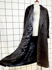 画像9: バイカラー ダークブラウン ブラック ウール レトロ USA古着 ヴィンテージコート (9)