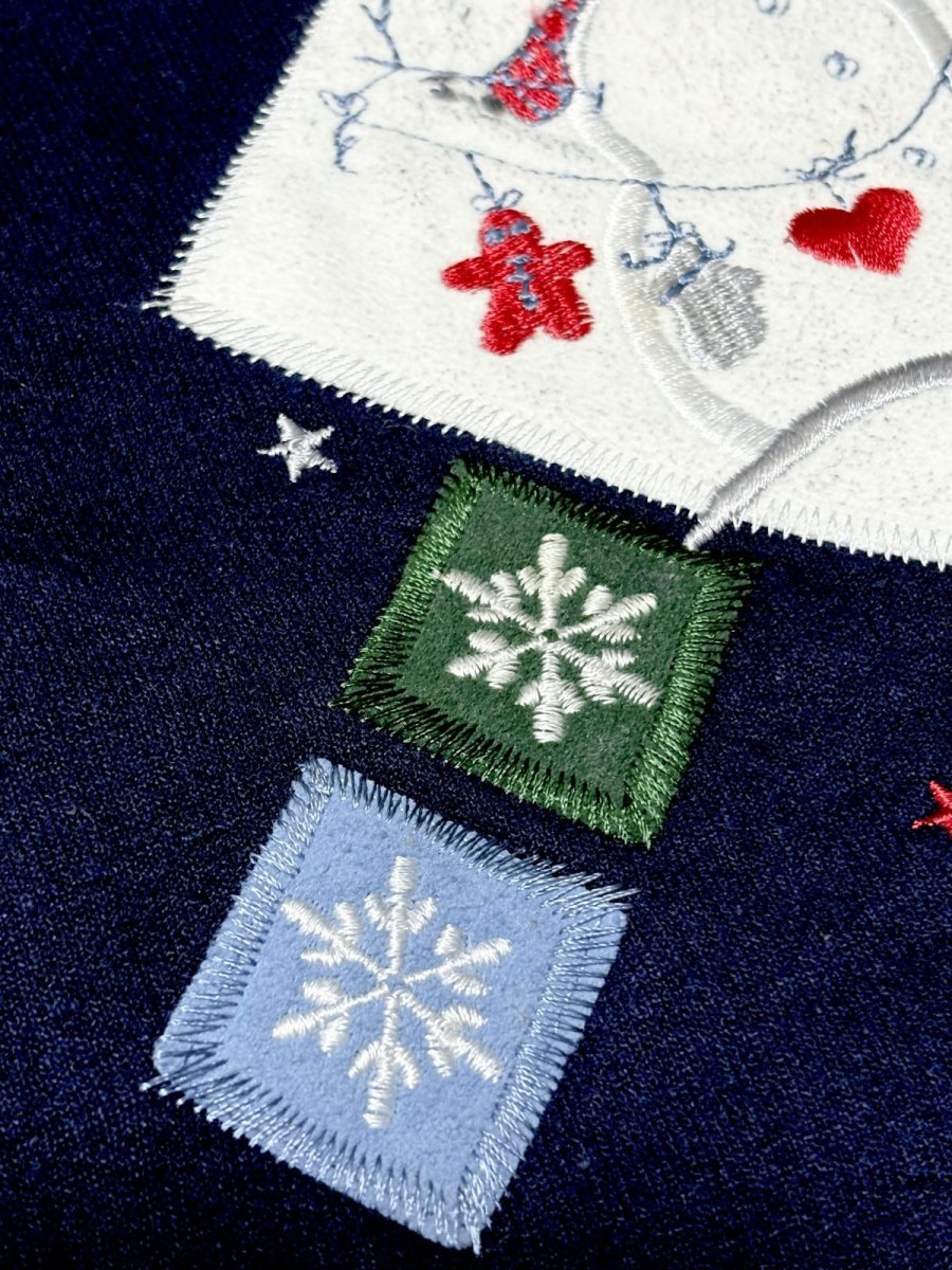 画像9: 雪だるま ネイビー ハイネック レトロ USA古着 ヴィンテージスウェット (9)