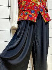画像11: レイヤード風 スカーフ柄 ウエストゴム レトロ USA古着 ヴィンテージオールインワン (11)