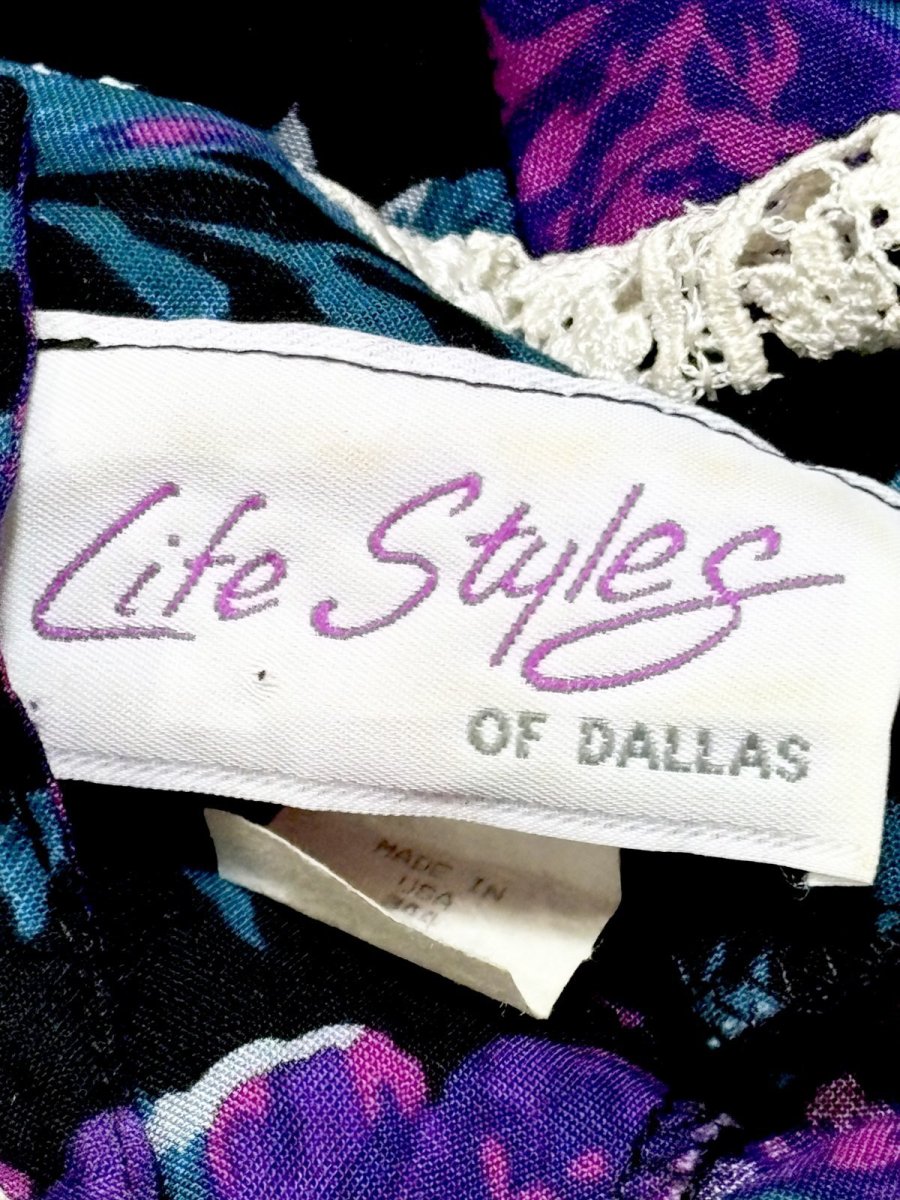 画像15: 花柄 レース襟 レトロ USA古着 ヴィンテージワンピース (15)