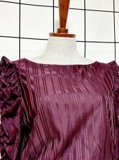 画像5: ストライプ シャーリング ウエストゴム レトロ USA古着 ヴィンテージワンピース (5)