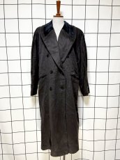 画像1: バイカラー ダークブラウン ブラック ウール レトロ USA古着 ヴィンテージコート (1)