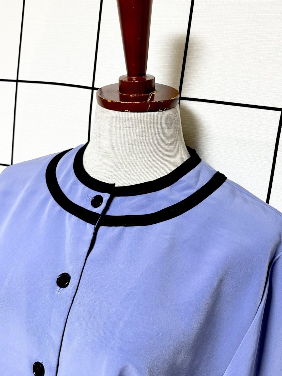 画像4: バイカラー ウエストゴム レトロ USA古着 ヴィンテージワンピース (4)