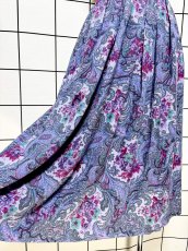 画像4: ペイズリー 花柄 ウエストゴム レトロ USA古着 ヴィンテージスカート (4)