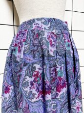 画像2: ペイズリー 花柄 ウエストゴム レトロ USA古着 ヴィンテージスカート (2)