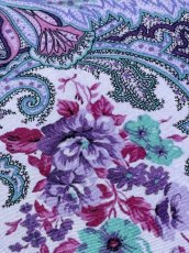 画像8: ペイズリー 花柄 ウエストゴム レトロ USA古着 ヴィンテージスカート (8)