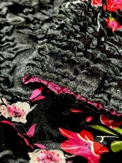 画像12: ポップコーンジャケット ブラック 花柄 レトロ USA古着 (12)