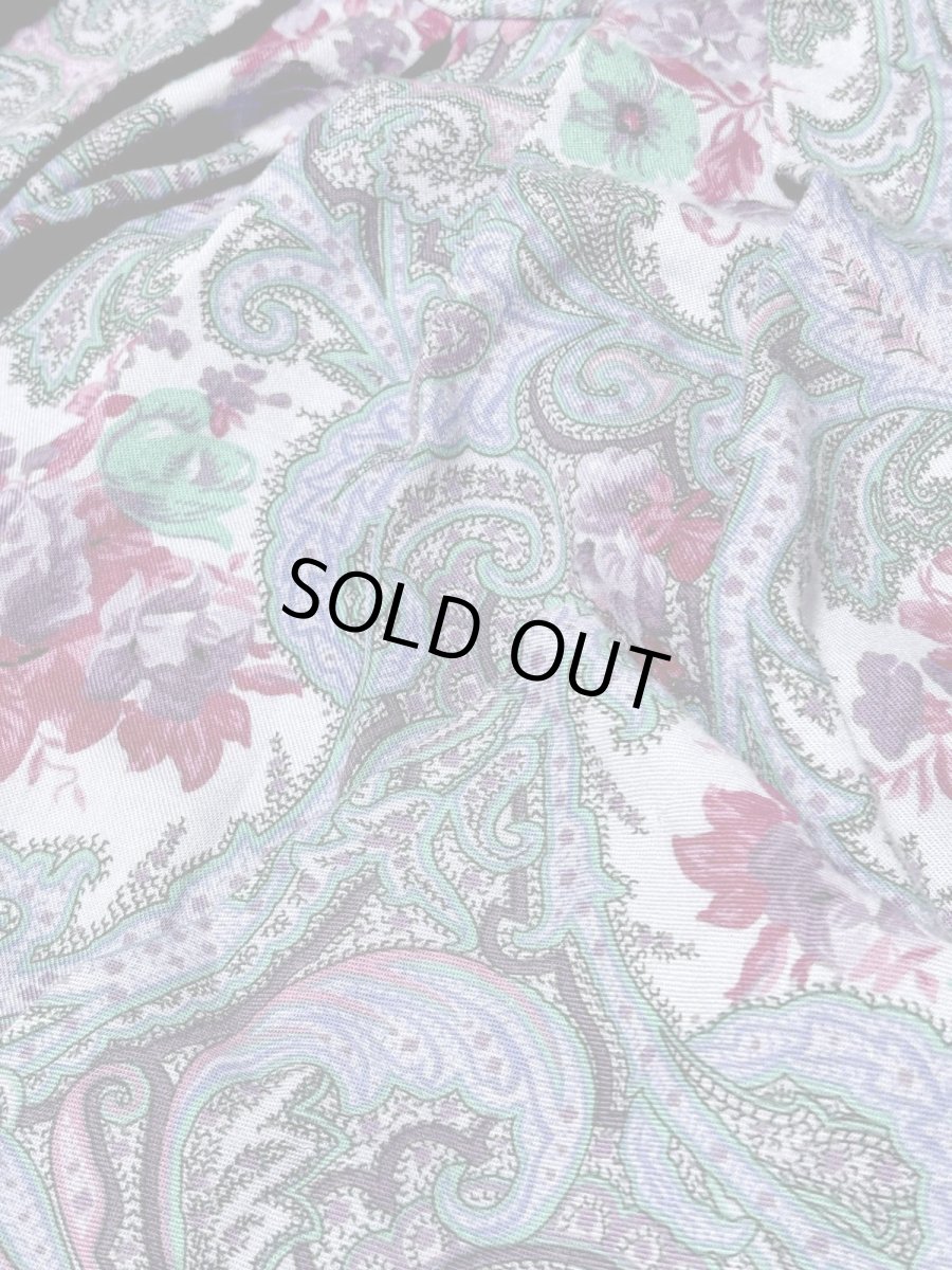 画像7: ペイズリー 花柄 ウエストゴム レトロ USA古着 ヴィンテージスカート (7)