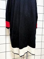 画像7: Italy製 ブラック レトロ ヨーロッパ古着 ロングニットカーディガン (7)