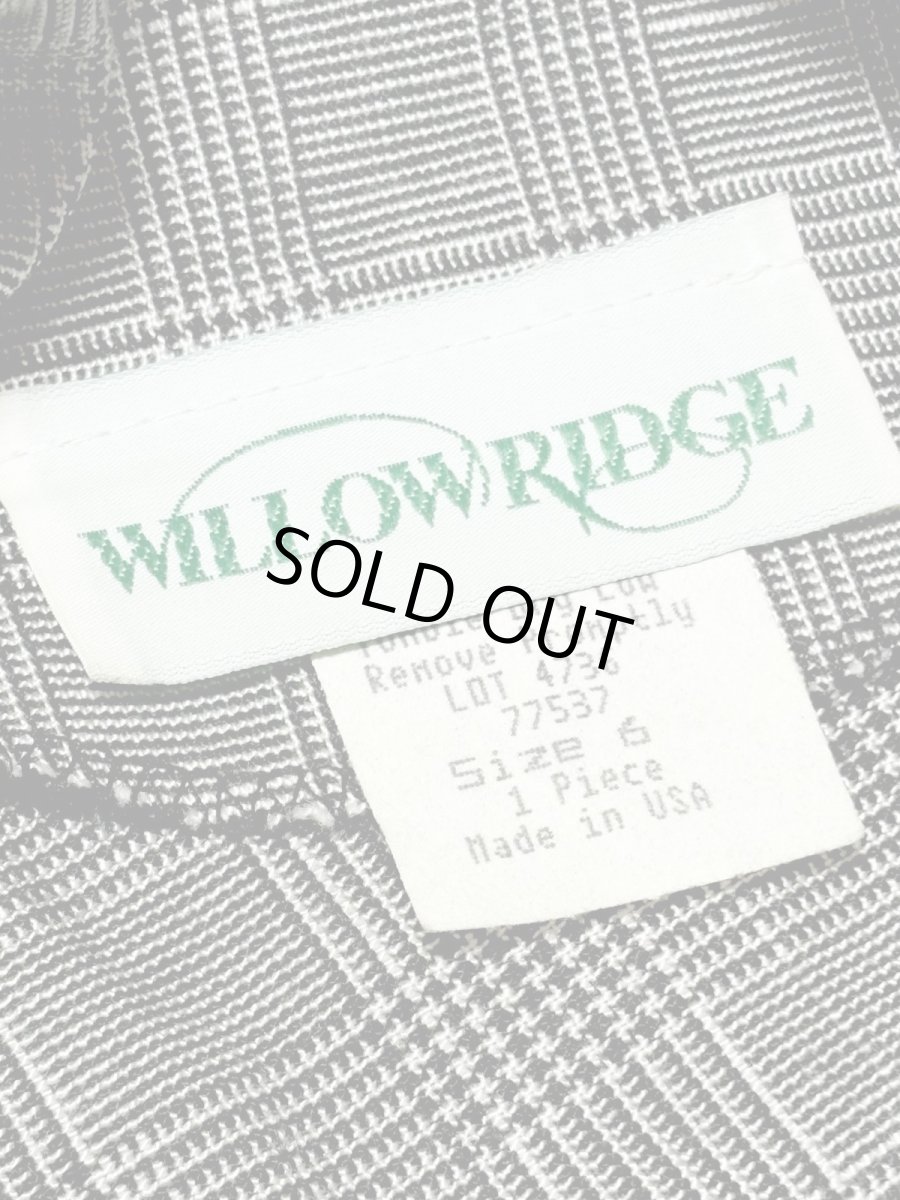 画像12: グレンチェック ポケットチーフ ウエストゴム レトロ 長袖 USA古着 ヴィンテージワンピース (12)