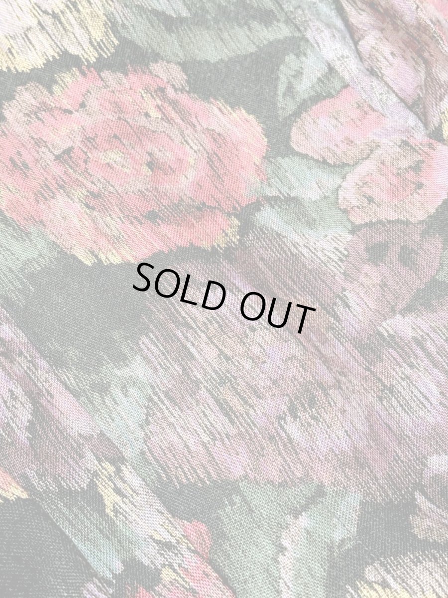 画像12: 花柄 スタンドカラー ウエストゴム レトロ USA古着 ヴィンテージワンピース (12)