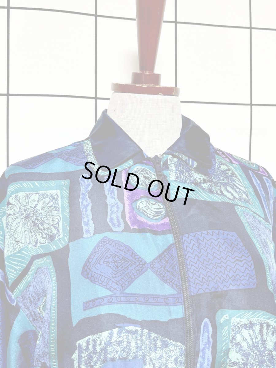 画像5: ダブル襟 薄手 軽め ジップアップ レトロ USA古着 ジャンパー ヴィンテージブルゾンジャケット (5)