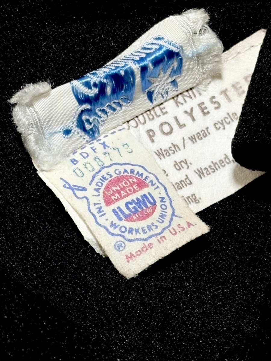 画像10: フリル装飾 UNIONMADE 無地 ブラック レトロ USA古着 ヴィンテージドレス (10)