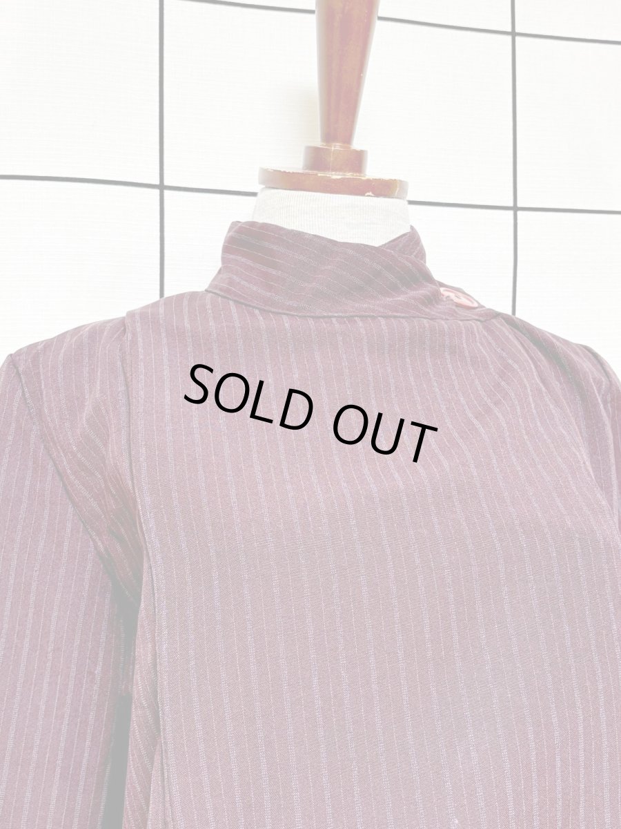 画像5: ストライプ 首元デザイン レトロ USA古着 ヴィンテージワンピース (5)