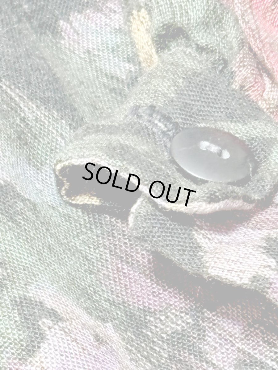 画像14: 花柄 スタンドカラー ウエストゴム レトロ USA古着 ヴィンテージワンピース (14)