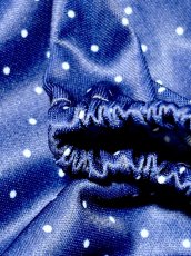 画像11: ドット柄  ネイビー ウエストゴム レトロ USA古着 ヴィンテージワンピース (11)