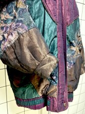 画像7: 花柄 オーバーサイズ ジップアップ レトロ USA古着 ジャンパー ヴィンテージブルゾンジャケット (7)