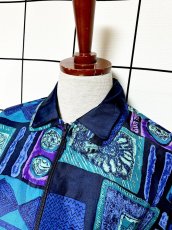 画像4: ダブル襟 薄手 軽め ジップアップ レトロ USA古着 ジャンパー ヴィンテージブルゾンジャケット (4)