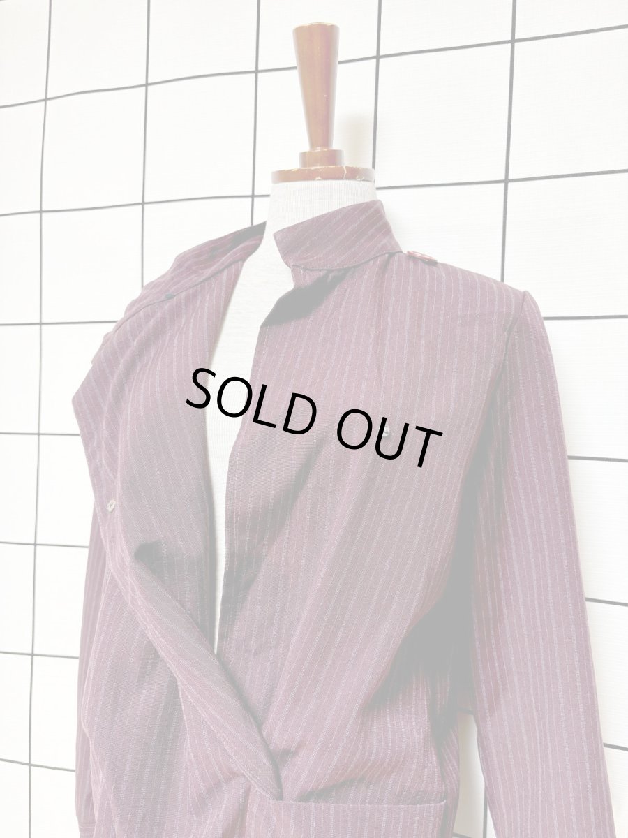 画像8: ストライプ 首元デザイン レトロ USA古着 ヴィンテージワンピース (8)