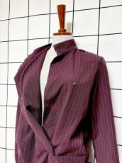 画像8: ストライプ 首元デザイン レトロ USA古着 ヴィンテージワンピース (8)