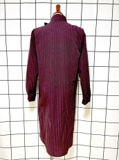 画像2: ストライプ 首元デザイン レトロ USA古着 ヴィンテージワンピース (2)