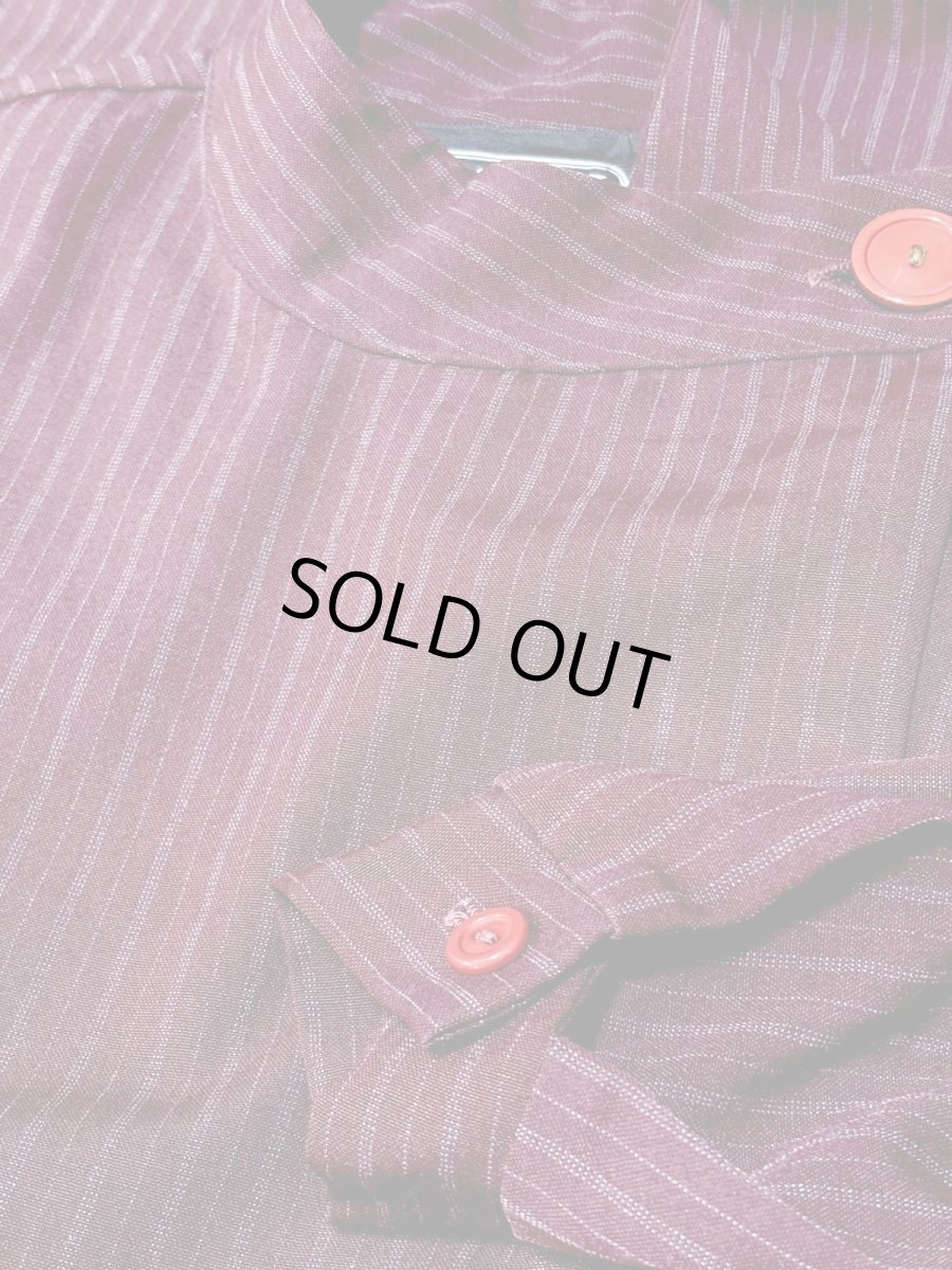 画像9: ストライプ 首元デザイン レトロ USA古着 ヴィンテージワンピース (9)