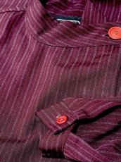 画像9: ストライプ 首元デザイン レトロ USA古着 ヴィンテージワンピース (9)